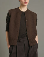 Cardigan sans manches Kalyanee chocolat Soeur