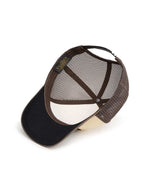 Intérieur de la Casquette trucker vintage jaune pour homme avec broderie 3D Riser, visière courbée et filet arrière Yupoong, modèle de la marque Jonsen Island