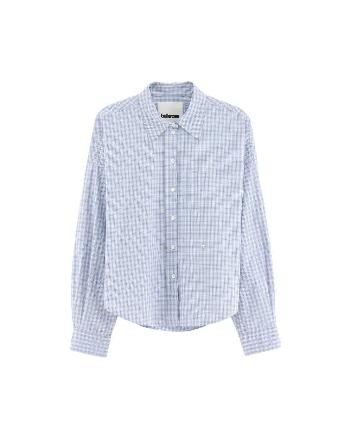 Chemise oversized Ginger Check F à carreaux bleu clair Bellerose