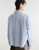Chemise oversized Ginger Check F à carreaux bleu clair Bellerose