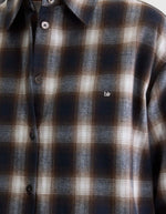 Chemise Johan Check A à carreaux bleu marine marron et écru pour femme Bellerose