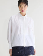 Chemise blanche Kelia à plastron plissé Bellerose