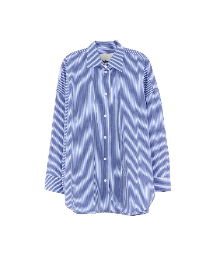 Chemise oversized Jemma Stripe A rayée bleu et blanc Bellerose