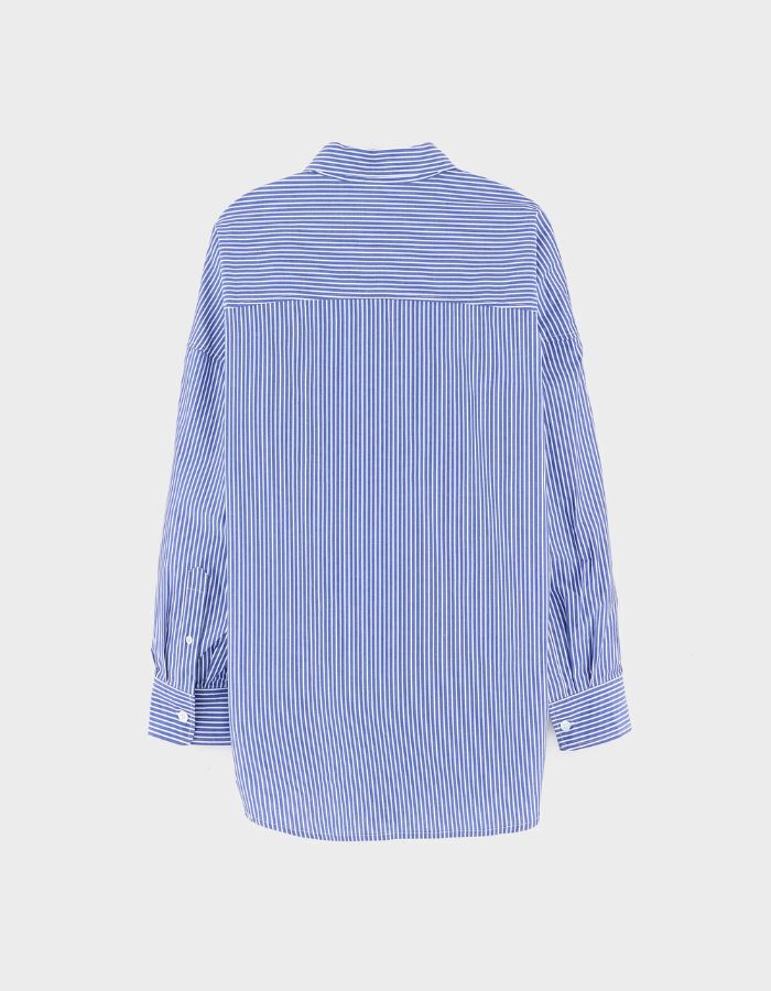 Chemise oversized Jemma Stripe A rayée bleu et blanc Bellerose