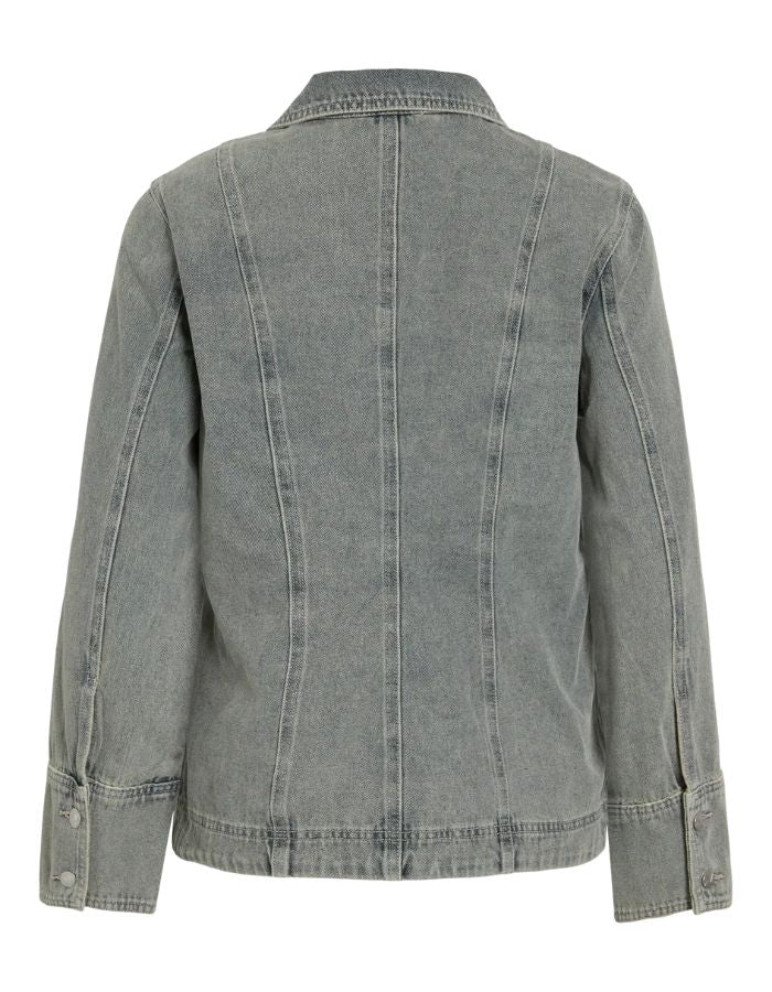 Chemise Light Blue Denim Vivian, dos, coupe regular, col chemise, manches longues.