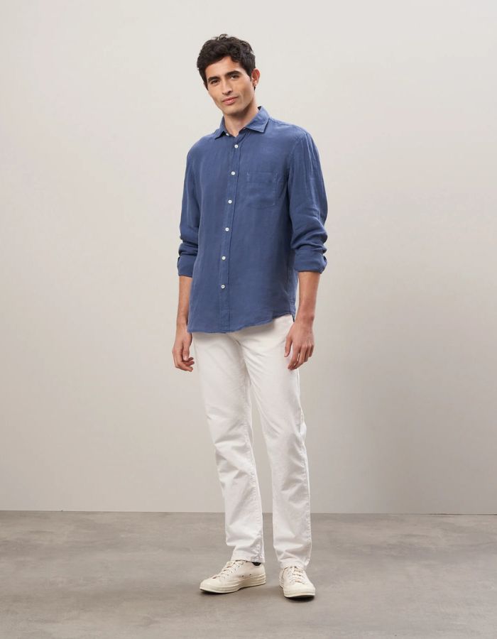 Chemise en Lin Bleu Cobalt Paul