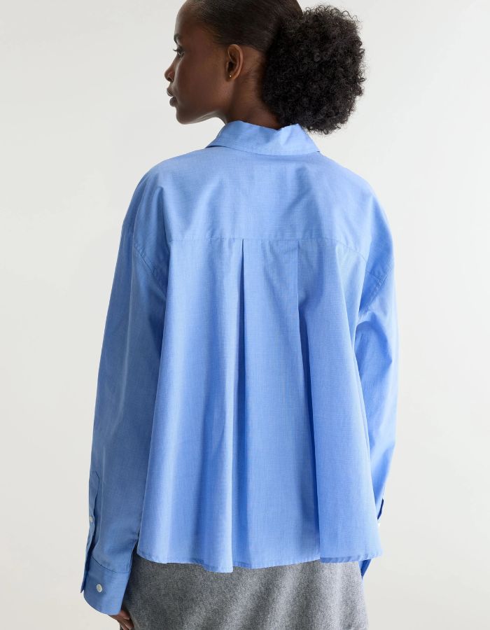 Chemise Java Blue Shirt en popeline de coton bleu clair pour femme Bellerose