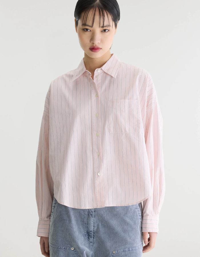 Chemise oversized Ginger Stripe B rose rayée Bellerose