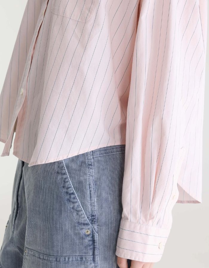 Chemise oversized Ginger Stripe B rose rayée Bellerose