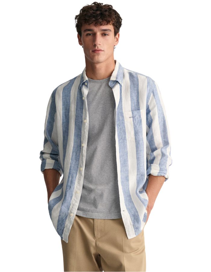 Chemise Regular Rayures Blanc/Bleu