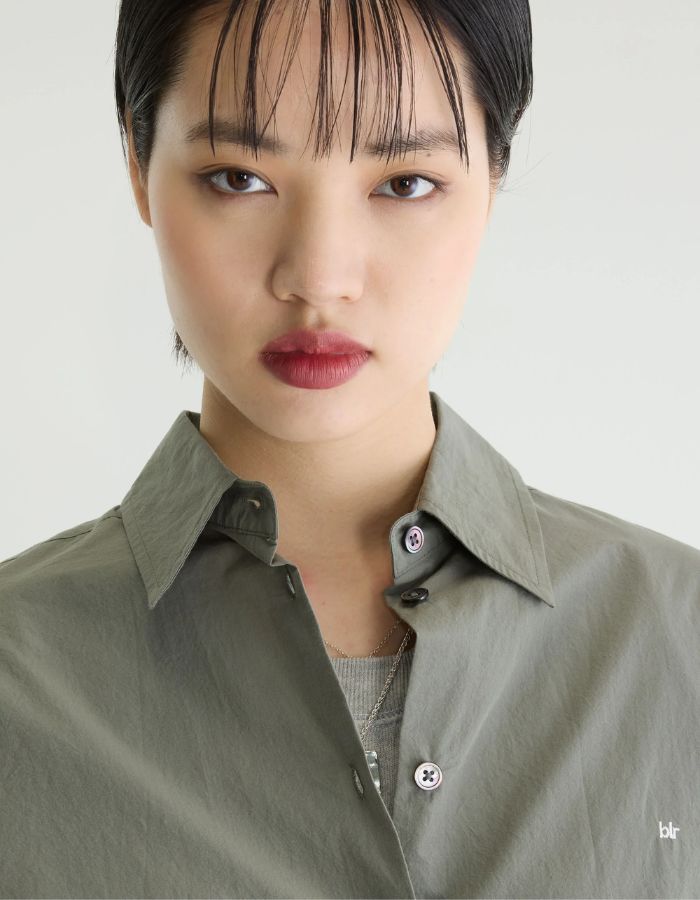Chemise Johan Oxyd Grey vert sauge en coton pour femme Bellerose