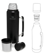 Gourde 1L Classic Legendary Matte Black Pebble