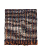 Écharpe fantaisie pour femme en laine vierge bleu denim à fil dégradé tissée en Italie, modèle Niu Pio de la marque Sessùn