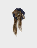 Écharpe Sose léopard marron et bleu marine Bellerose