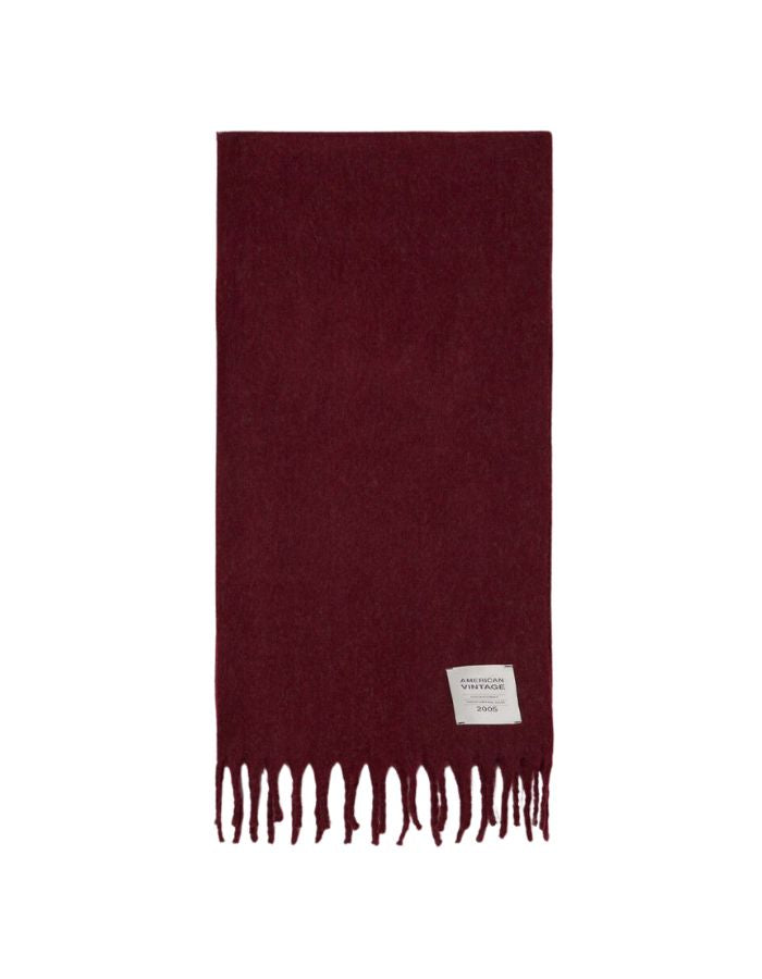 Écharpe Zinaco Cerisier L rouge à franges – American Vintage