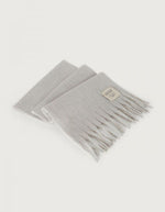 Écharpe Zinaco Gris chiné noir L à franges – American Vintage