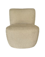 Petit fauteuil compact 1 place en tissu chenille beige avec dossier ergonomique, modèle Eve de la marque OPJET.