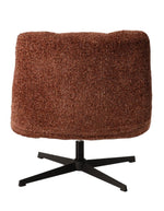 Dos du Fauteuil de salon bordeaux chiné en tissu avec pieds en métal, assise large de 78 cm et dossier haut de 93 cm, modèle Montclar.