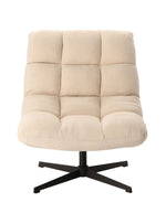Fauteuil de salon écur en tissu avec pieds en métal, assise large de 78 cm et dossier haut de 93 cm, modèle Montclar