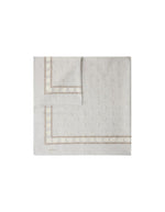 Foulard Classique Soeur gris clair et blanc en voile de coton léger, motif fleuri iconique, 100x100 cm.