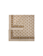 Foulard carré Classique beige et kaki en twill de laine Soeur