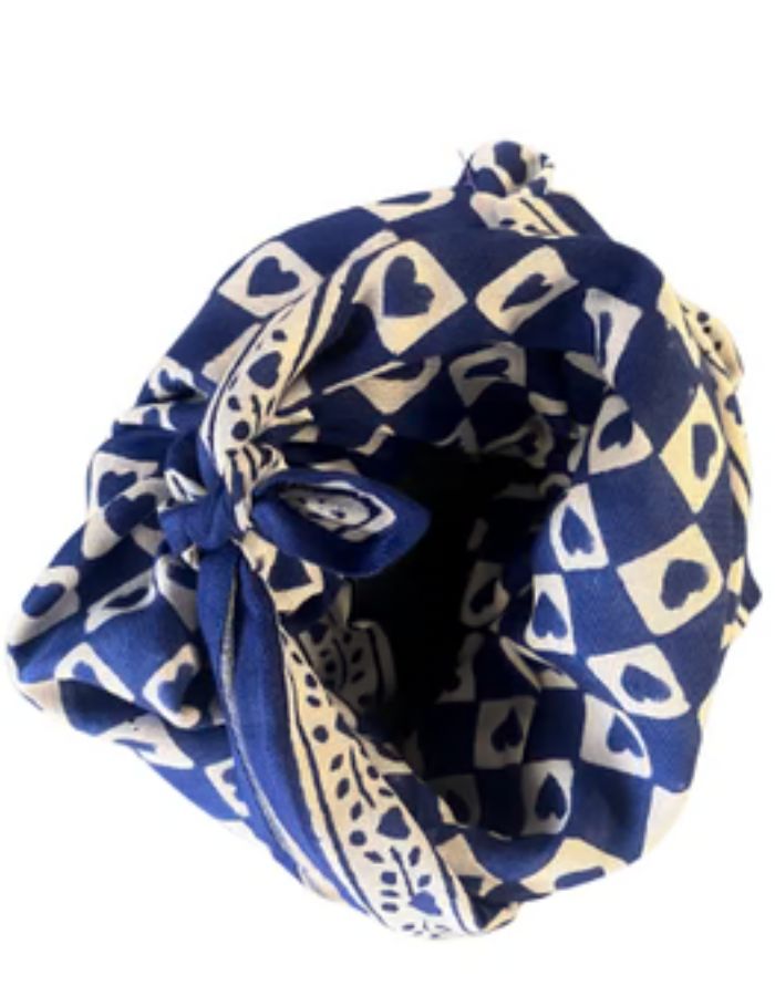 Foulard Damier Bleu 100 cm