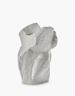 Dos du Grand vase en céramique blanche brillante sculpté en forme de hibou grand format 30cm avec motifs peints à la main collection Marni