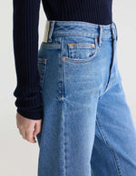 Jean droit Kia Used Medium Blue Bellerose en denim bleu délavé