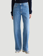 Jean droit Kia Used Medium Blue Bellerose en denim bleu délavé