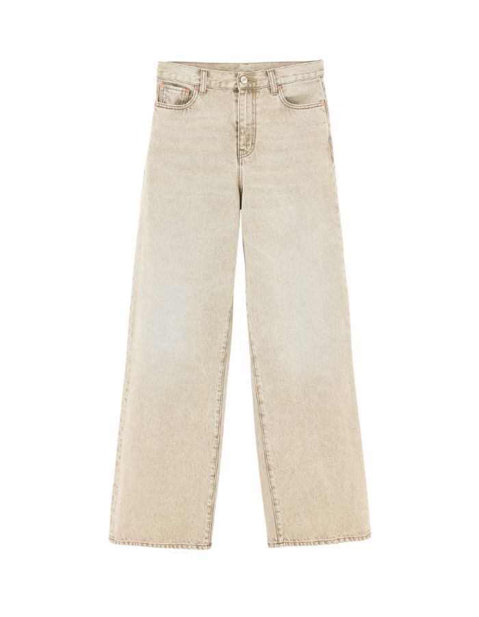Jean large Parthe Beige Snow Bellerose en denim beige délavé