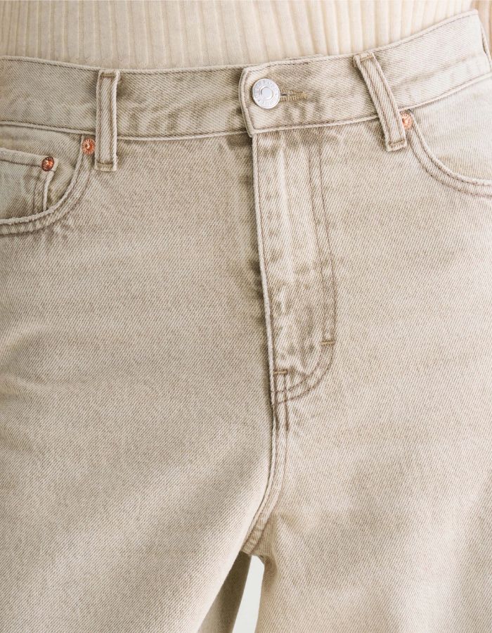 Jean large Parthe Beige Snow Bellerose en denim beige délavé
