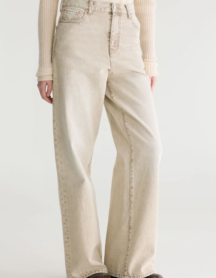 Jean large Parthe Beige Snow Bellerose en denim beige délavé