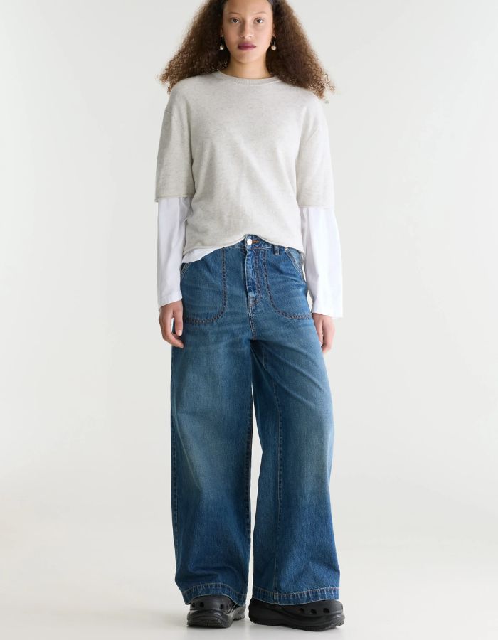 Jean large Petula Vintage Blue Bellerose en denim bleu délavé