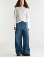 Jean large Petula Vintage Blue Bellerose en denim bleu délavé