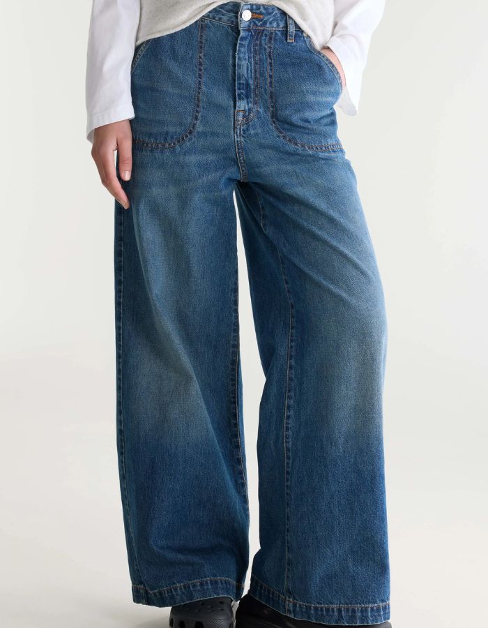 Jean large Petula Vintage Blue Bellerose en denim bleu délavé