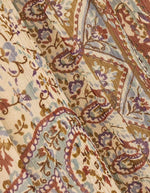 Tissu de la Jupe longue pour femme de couleur bleue, modèle Cali de la marque Ba&sh. Ce jupon maxi à volants présente une coupe évasée composée de trois grands étages froncés en viscose souple et fluide, doté d'une doublure intégrée et d'une ceinture élastiquée au dos