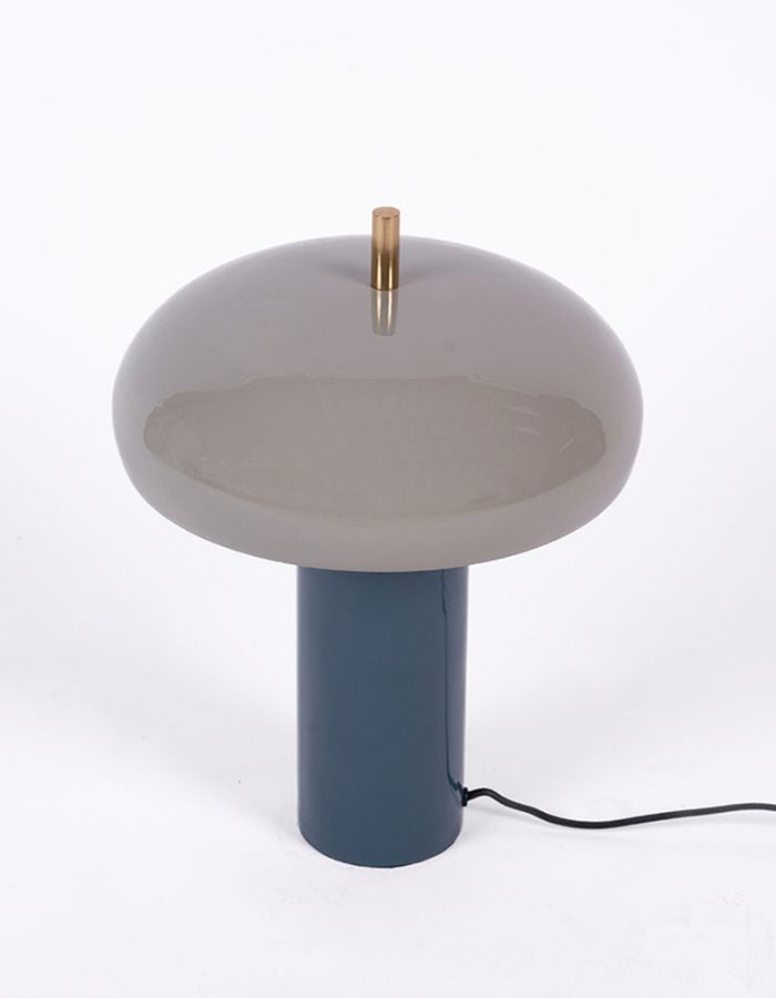 Dessus de la Lampe à poser en fer bleu ciel et bleu D30 H40 cm pour douille E14