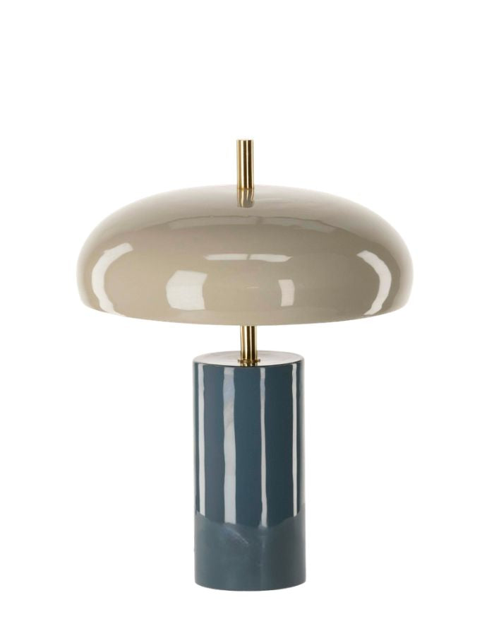 Lampe à poser en fer bleu ciel et bleu D30 H40 cm pour douille E14
