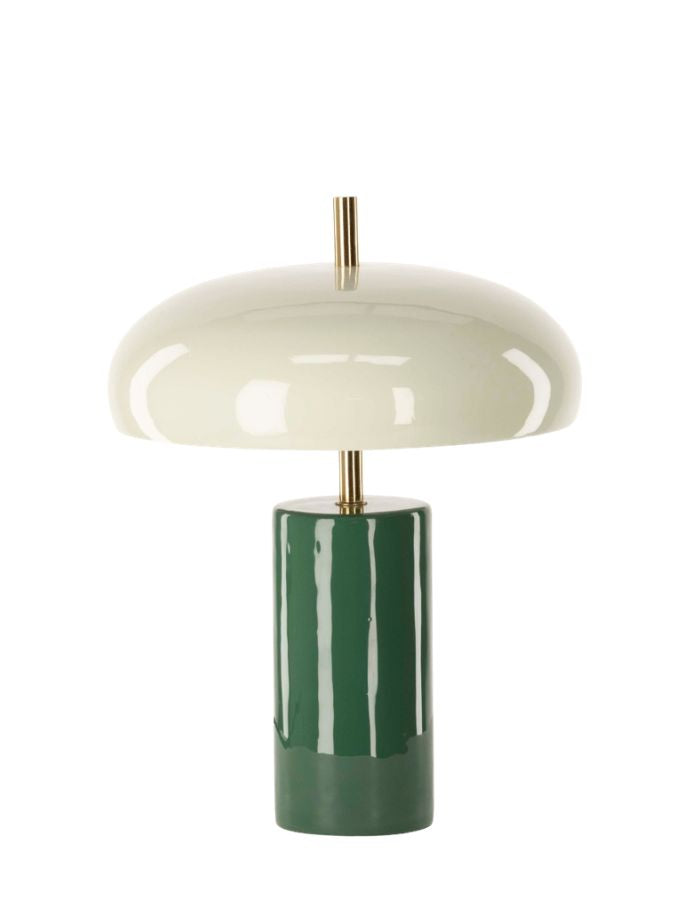 Lampe à poser en fer vert et vert d'eau D30 H40 cm pour douille E14