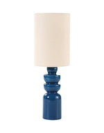 Lampe à poser sculpturale en céramique bleue D18 H55cm pour douille E27, modèle Intense de la marque OPJET.