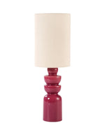 Lampe à poser sculpturale en céramique burgundy bordeaux D18 H55cm pour douille E27, modèle Intense de la marque OPJET.