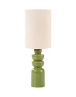Lampe à poser sculpturale en céramique vert matcha D18 H55cm pour douille E27, modèle Intense de la marque OPJET.