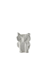 Mini vase en céramique blanche brillante sculpté en forme de hibou avec motifs peints à la main collection Marni
