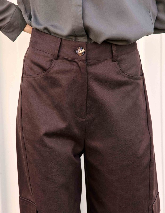 Pantalon barrel Pazy Marron La Petite Étoile 