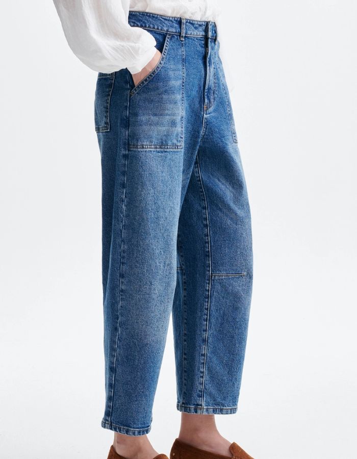 Pantalon cargo large bleu denim Vanessa Bruno