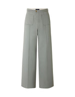 Pantalon Harry Vert d'Eau en toile de coton, coupe droite évasée, poches plaquées et pli marqué.