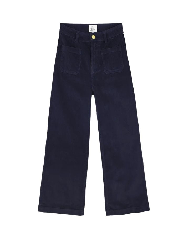 Pantalon large Atlanty marine en velours côtelé – La Petite Étoile