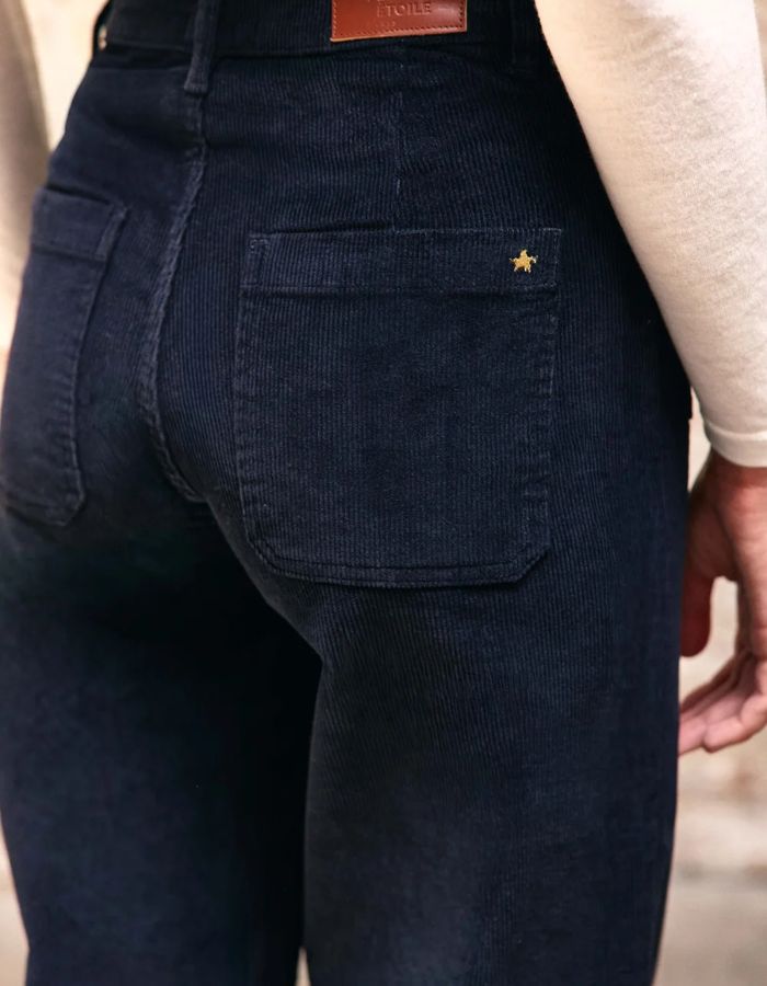 Pantalon large Atlanty marine en velours côtelé – La Petite Étoile