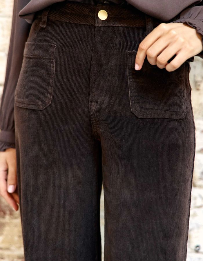 Pantalon Atlanty en velours côtelé Marron La Petite Étoile 