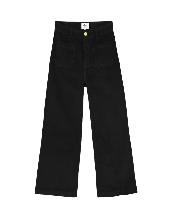 Pantalon large Atlanty noir en velours côtelé – La Petite Étoile